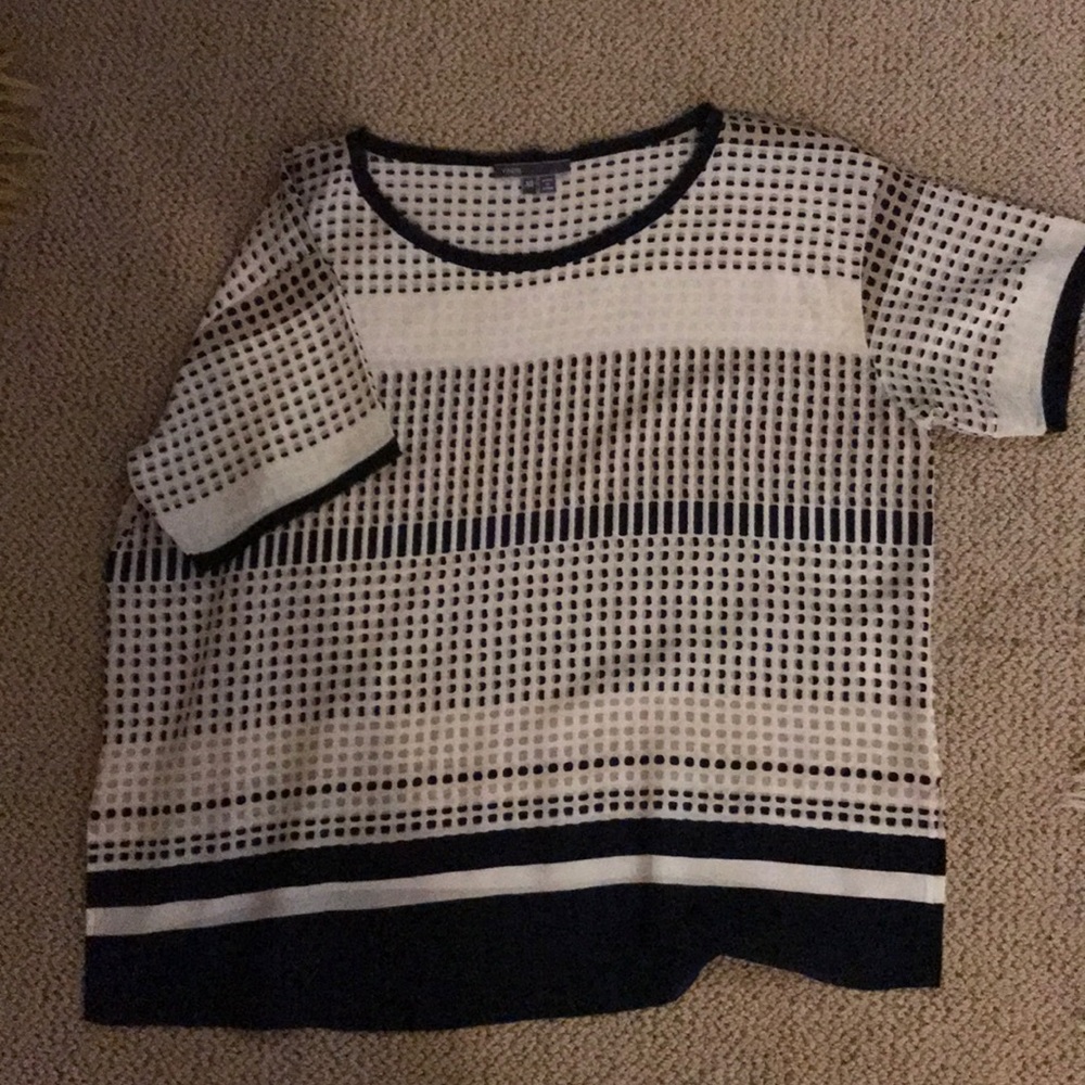 Vince boxy fit silk print tee